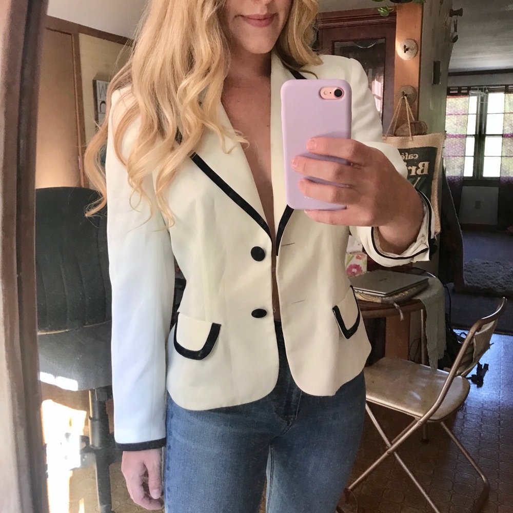 Vintage Black and White Blazer